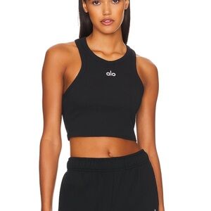 ALO Yoga Black Racerback Crop Top